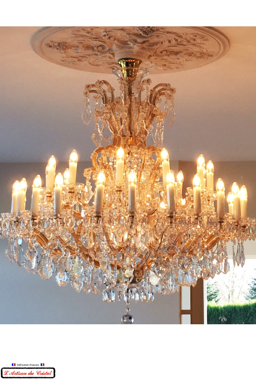 Lustre francesa con cuentas de cristal