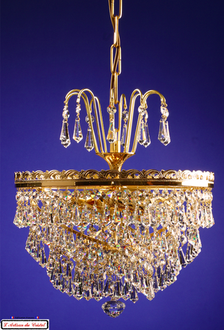 Lustre en Cristal Collection Gold : Spirale Maison Klein 54120 Baccarat France