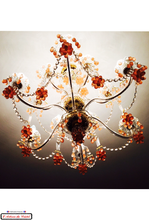 Load image into Gallery viewer, Romantico Rose Crystal Chandelier : 12 lights Maison Klein 54120 Baccarat France
