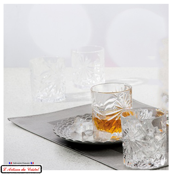 Service "Rayon de Soleil" : 6 Verres à Whisky en Cristal taillé (31 cl) Maison Klein 54120 Baccarat France