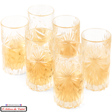 Charger l&#39;image dans la galerie, Service Rayon de Soleil : 6 Verres Long Drink à Apéritifs en Cristal Maison Klein 54120 Baccarat France
