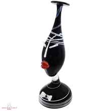 Charger l&#39;image dans la galerie, Sculpture Vase 45/50 cm Visage Femme &amp; Homme Blanc &amp; Noir en Cristal Klein

