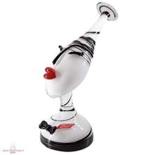 Charger l&#39;image dans la galerie, Sculpture Vase 45/50 cm Visage Femme &amp; Homme Blanc &amp; Noir en Cristal Klein
