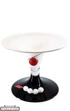 Load image into Gallery viewer, Coupe Madame Chapeau en Cristal Noir et Blanc Klein 54120 Baccarat France
