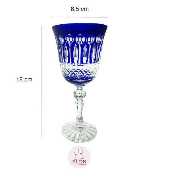 Service roemer diamant, verre à vin couleur bleu dimensions