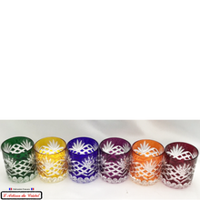 Load image into Gallery viewer, Roemer Romeo 6 Assorted Colors Service: 6 Aperitif, Whiskey and Water Glasses (28 cl) Maison Klein 54120 Baccarat France
