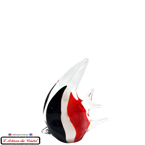 Sculpture Collection Animals "Scalaire Rouge Noir Blanc" Cristal Maison Klein 54120 Baccarat France