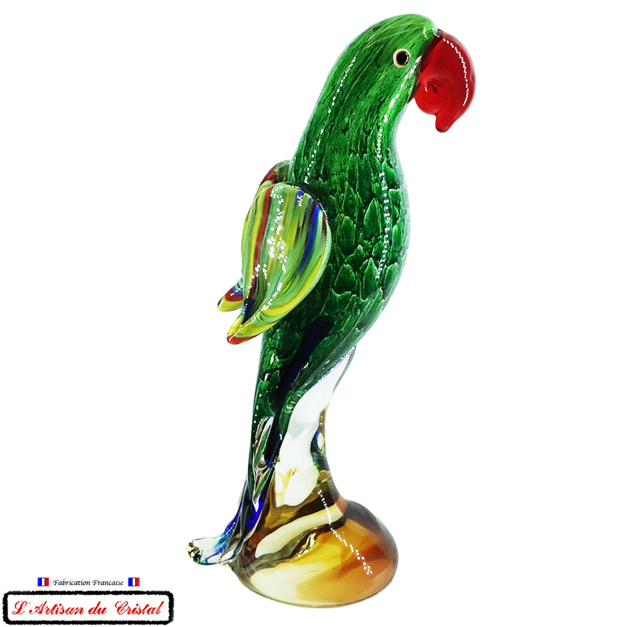 Sculpture en Cristal "Coco le Perroquet des Iles" Klein 54120 Baccarat France