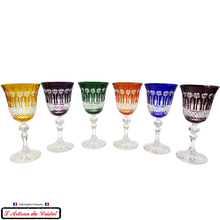 Load image into Gallery viewer, Service Roemer Diamant 6 Couleurs Assorties : 6 Wine glasses (17 cl) Maison Klein 54120 Baccarat France
