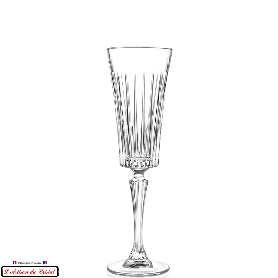 Service Concorde : 6 Flûtes à Champagne en Cristal (21 cl) Maison Klein 54120 Baccarat France