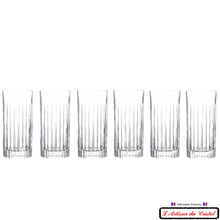 Load image into Gallery viewer, Concorde Service: 6 Long Drink Crystal Glasses (44cl) Maison Klein 54120 Baccarat France

