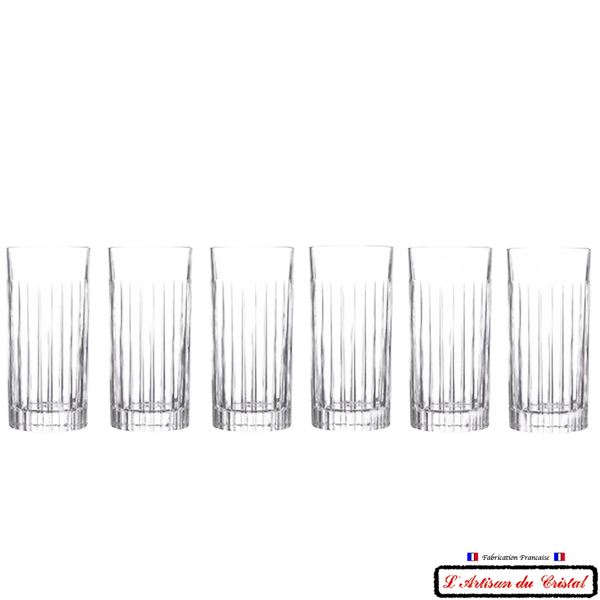 Service Concorde : 6 Verres Long Drink Cocktails en Cristal (44cl) Maison Klein 54120 Baccarat France