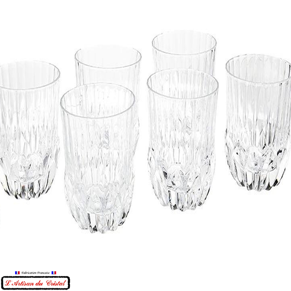 Concorde Prestige Service: 6 Crystal Long Drink Glasses (40 cl) Maison Klein 54120 Baccarat France