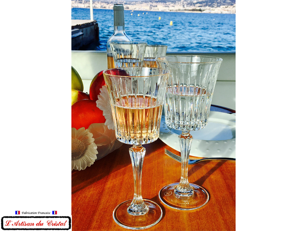 Concorde Service: 6 Crystal Wine/Water Glasses (22 cl) Maison Klein 54120 Baccarat France