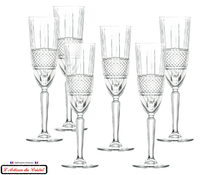 Load image into Gallery viewer, Diamond Service : Crystal Champagne Flutes Maison Klein 54120 Baccarat France