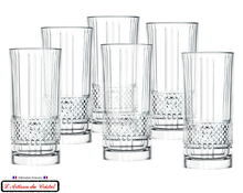 Load image into Gallery viewer, Diamond Service : Crystal Long Drink glasses (37 cl) Maison Klein 54120 Baccarat France
