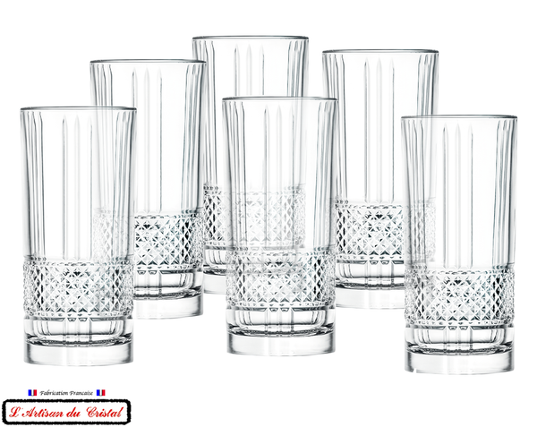 Diamond Service : Crystal Long Drink glasses (37 cl) Maison Klein 54120 Baccarat France