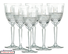 Load image into Gallery viewer, Diamond Service : Crystal Wine Glasses (23 cl) Maison Klein 54120 Baccarat France

