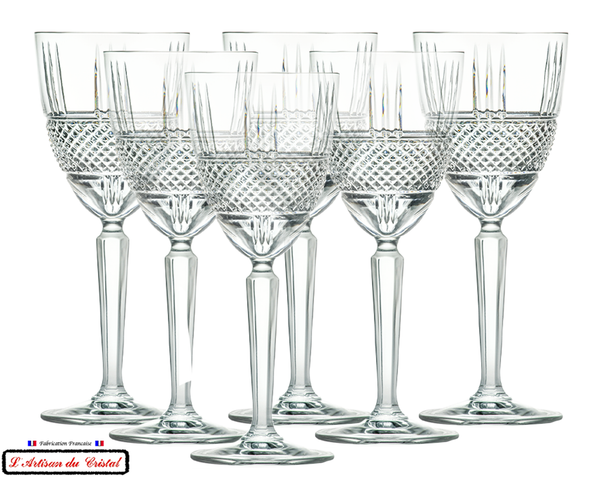 Diamond Service : Crystal Wine Glasses (25 cl) Maison Klein 54120 Baccarat France