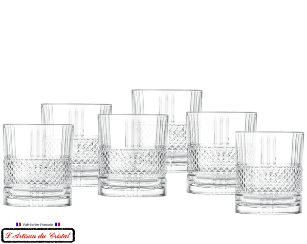 Diamond Service: 6 Whisky Glasses (34 cl) Cristal Klein 54120 BACCARAT France