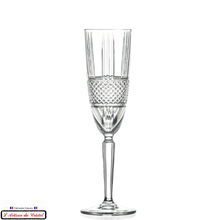 Charger l&#39;image dans la galerie, Service Diamant : Flûtes à Champagne en Cristal Maison Klein 54120 Baccarat France