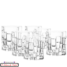 Load image into Gallery viewer, 6 verres Service à whisky décor moderne, forme géométrique