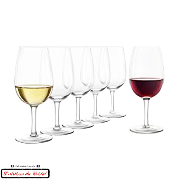 6 verres à vin INAO, vin rouge ou vin blanc