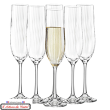 Load image into Gallery viewer, 6 Flûtes à champagne service Medicis

