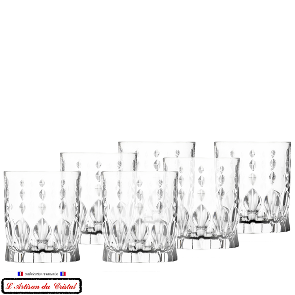 Diamond Service: 6 Whisky Glasses (34 cl) Cristal Klein 54120 BACCARAT France