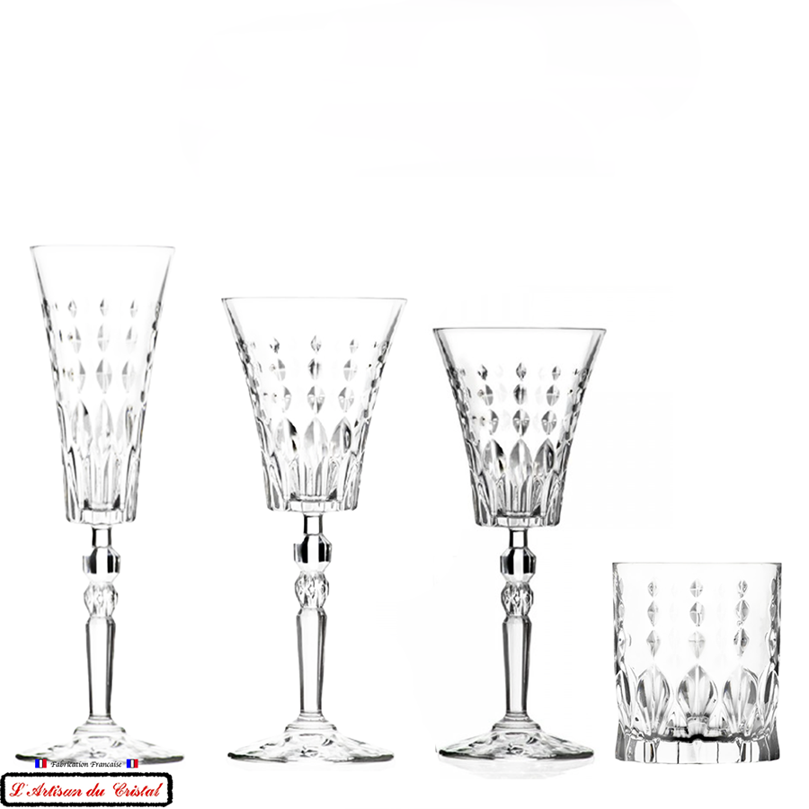 2 Verres à eau en Cristal gravé Saint Louis Modèle Pasteur No Baccarat