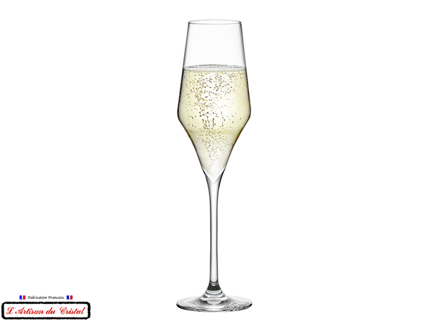 Oenologist Service: 6 Crystal Champagne Flutes Maison Klein 54120 Baccarat France