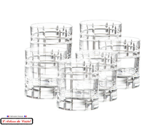 Load image into Gallery viewer, Quadra Set: 6 Crystal Whisky glasses Maison Klein 54120 Baccarat France
