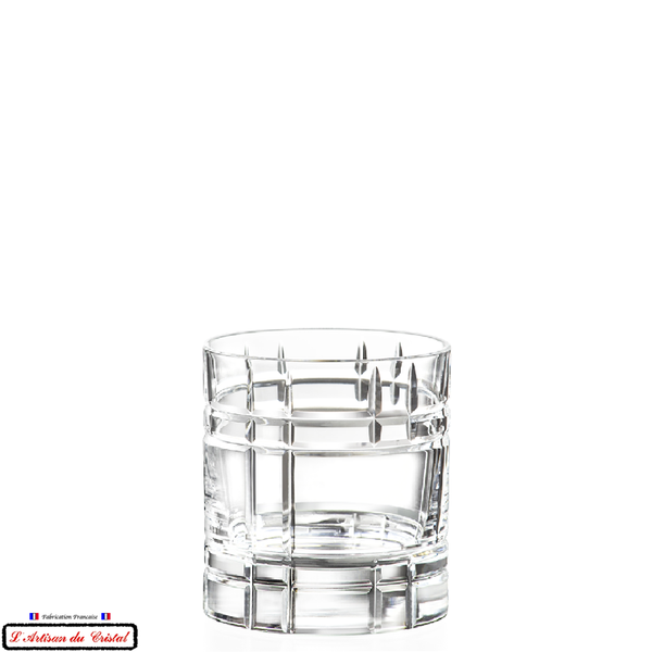 Quadra Set: 6 Crystal Whisky glasses Maison Klein 54120 Baccarat France