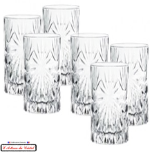 Charger l&#39;image dans la galerie, Service Rayon de Soleil : 6 Verres Long Drink à Apéritifs en Cristal Maison Klein 54120 Baccarat France
