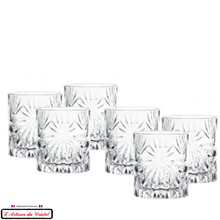 Load image into Gallery viewer, Sunshine Service: 6 Crystal Whisky Glasses (31 cl) Maison Klein 54120 Baccarat France
