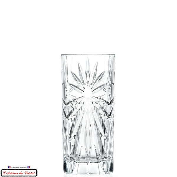 Service Rayon de Soleil : 6 Verres Long Drink à Apéritifs en Cristal Maison Klein 54120 Baccarat France