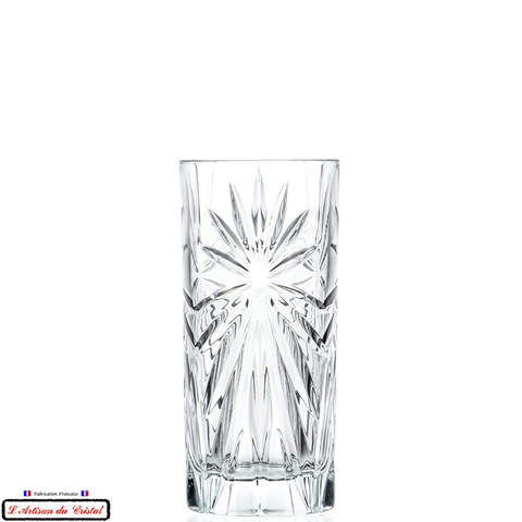 Service Rayon de Soleil : 6 Verres Long Drink à Apéritifs en Cristal Maison Klein 54120 Baccarat France