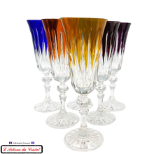 Load image into Gallery viewer, Service Roemer Concorde : 6 Crystal Champagne Flutes Maison Klein 54120 Baccarat France
