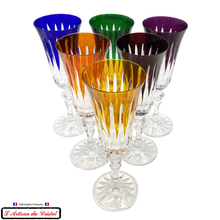 Load image into Gallery viewer, Service Roemer Concorde : 6 Crystal Champagne Flutes Maison Klein 54120 Baccarat France
