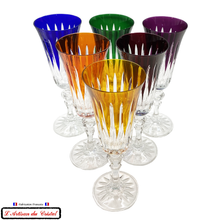 Load image into Gallery viewer, Service Roemer Concorde : 6 Crystal Champagne Flutes Maison Klein 54120 Baccarat France