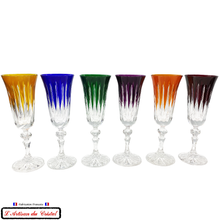 Load image into Gallery viewer, Service Roemer Concorde : 6 Crystal Champagne Flutes Maison Klein 54120 Baccarat France
