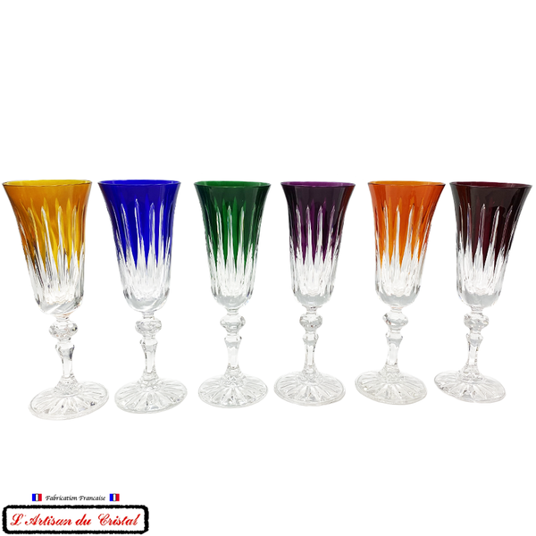 Service Roemer Concorde : 6 Flûtes à Champagne en Cristal Maison Klein 54120 Baccarat France