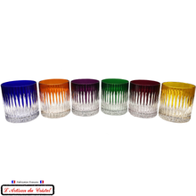 Load image into Gallery viewer, Service Roemer Concorde 6 Couleurs Assorties : 6 Aperitif, Whisky and Water Glasses (28 cl) Maison Klein 54120 Baccarat France
