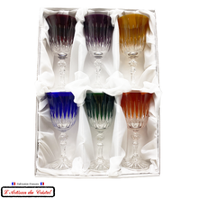 Charger l&#39;image dans la galerie, Service Roemer Concorde 6 verres à vin en cristal 6 couleurs assorties coffret
