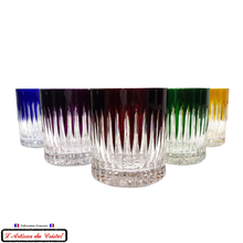 Load image into Gallery viewer, Service Roemer Concorde 6 Couleurs Assorties : 6 Aperitif, Whisky and Water Glasses (28 cl) Maison Klein 54120 Baccarat France
