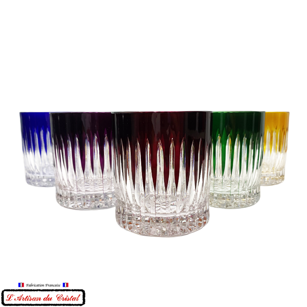 Service Roemer Concorde 6 Couleurs Assorties : 6 Verres à Apéritif, Whisky et à Eau (28 cl) Maison Klein 54120 Baccarat France
