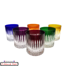 Load image into Gallery viewer, Service Roemer Concorde 6 Couleurs Assorties : 6 Aperitif, Whisky and Water Glasses (28 cl) Maison Klein 54120 Baccarat France