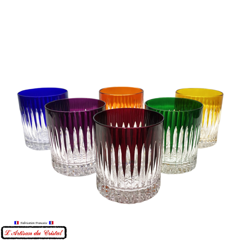 Service Roemer Concorde 6 Couleurs Assorties : 6 Aperitif, Whisky and Water Glasses (28 cl) Maison Klein 54120 Baccarat France