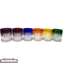 Load image into Gallery viewer, Service Roemer Concorde 6 Couleurs Assorties : 6 Aperitif, Whisky and Water Glasses (28 cl) Maison Klein 54120 Baccarat France
