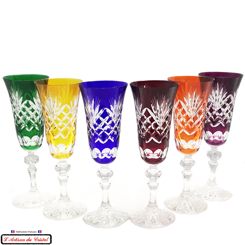 Service Roemer ROMEO : 6 Flûtes à Champagne en Cristal Maison Klein 54120 Baccarat France
